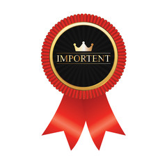Importent gold stamp on white background