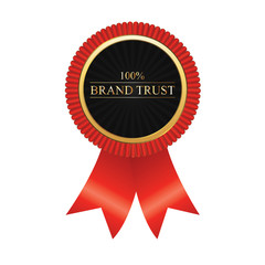 Best brand award label golden colored, vector 01