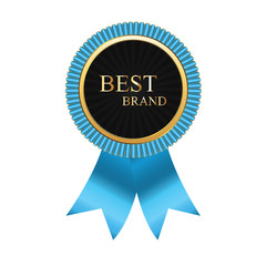 Best brand award label golden colored, vector 03