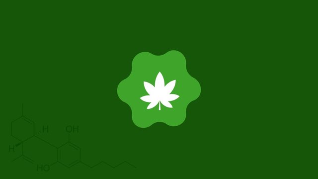 CBD or Cannabidiol oil lodo design in motion graphic animation. 4K video, sign, addiction, autism, background, body, cannabidiol, cannabis, cbd, cbd oil, concept, design, drug, element, ganja, gold