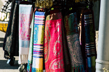 Various decorative objects sold in a souvenirs shop at the bazaar of the Old city of Jerusalem 