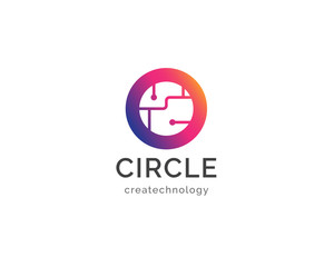Obraz premium Circle technology logo