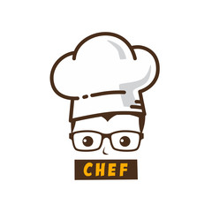 male master chef character cartoon art logo icon