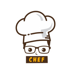 male master chef character cartoon art logo icon