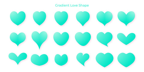 Fototapeta premium Simple aqua tosca love heart shape for valentine, birthday, and anniversary.