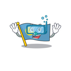 cartoon Mascot featuring flag palau Scroll wearing Diving glasses