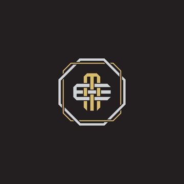 ME Initial letter overlapping interlock logo monogram line art style