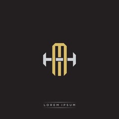 Fototapeta premium MH Initial letter overlapping interlock logo monogram line art style