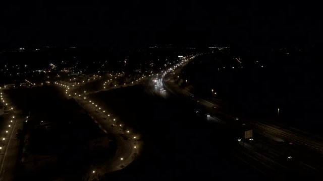 night hyperlapse over A6 highway at Torrelodones near Madrid - Spain