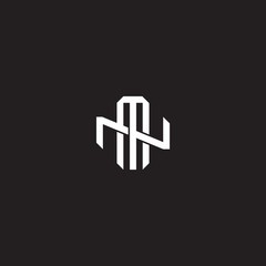 MN Initial letter overlapping interlock logo monogram line art style