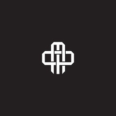 MO Initial letter overlapping interlock logo monogram line art style