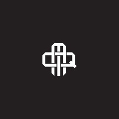 MQ Initial letter overlapping interlock logo monogram line art style