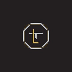 LT Initial letter overlapping interlock logo monogram line art style