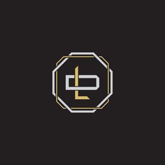 LD Initial letter overlapping interlock logo monogram line art style