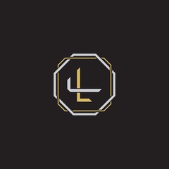 LL Initial letter overlapping interlock logo monogram line art style