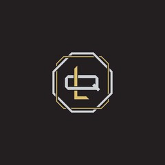 LQ Initial letter overlapping interlock logo monogram line art style