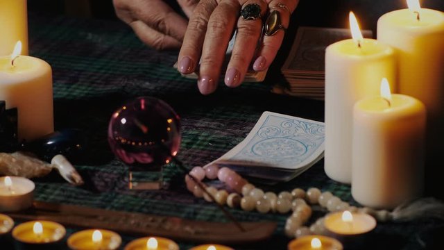Fortune teller with tarot cards