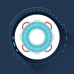 Top view of Swim Tube on water, For Summer Icon