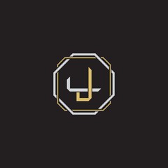 JL Initial letter overlapping interlock logo monogram line art style