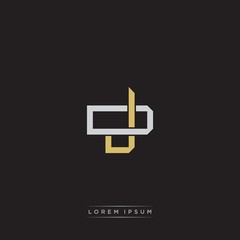 JD Initial letter overlapping interlock logo monogram line art style