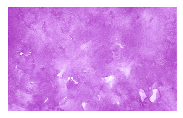Purple rectangular watercolor stain. Artistically drawn by hands as a background for further design.