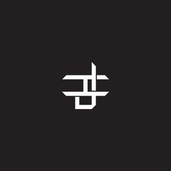 JI Initial letter overlapping interlock logo monogram line art style