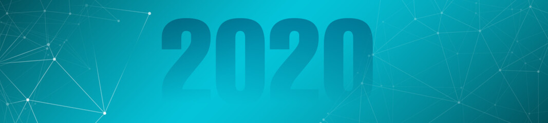 Lines connecting the dots 2020 new year banner background
