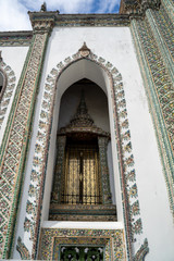 Detailed doorway views of temple at the Grand Palace in Bangkok Thailand