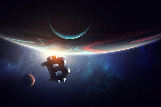 Crypto currency world. 3d rendering