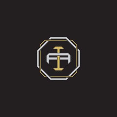 IA Initial letter overlapping interlock logo monogram line art style