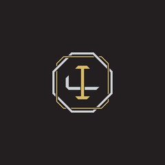 IL Initial letter overlapping interlock logo monogram line art style