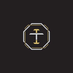 Obraz premium IT Initial letter overlapping interlock logo monogram line art style