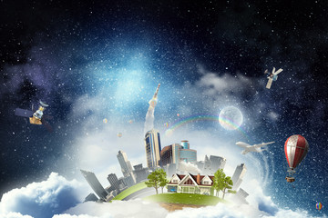 Our unique universe . Mixed media