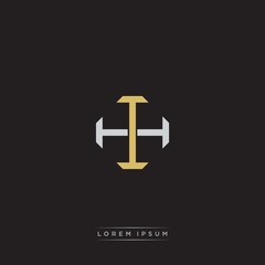 Fototapeta premium IH Initial letter overlapping interlock logo monogram line art style