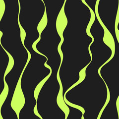 decorative wavy green vertical lines on gray background. vector illustration. repetitive waves. marble seamless pattern. textile paint. fabric swatch. wrapping paper. continuous print