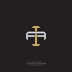 Fototapeta premium IA Initial letter overlapping interlock logo monogram line art style