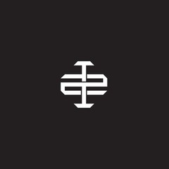 IZ Initial letter overlapping interlock logo monogram line art style