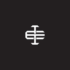 IE Initial letter overlapping interlock logo monogram line art style