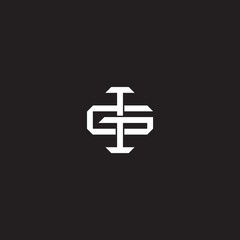 IG Initial letter overlapping interlock logo monogram line art style