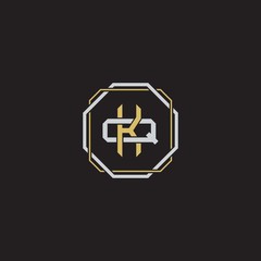 Obraz premium Initial letter overlapping interlock logo monogram line art style