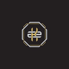 Initial letter overlapping interlock logo monogram line art style