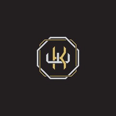 Initial letter overlapping interlock logo monogram line art style