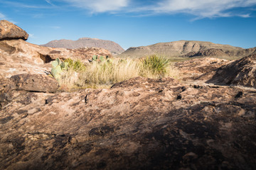 Fototapeta na wymiar Landscape at Hueco Tanks in El Paso, Texas. 