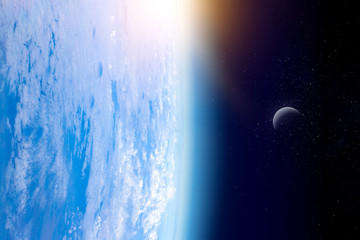 Fototapeta premium Exploring outer space. Mixed media