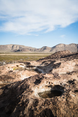 Landscape at Hueco Tanks in El Paso, Texas. 