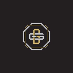 Initial letter overlapping interlock logo monogram line art style