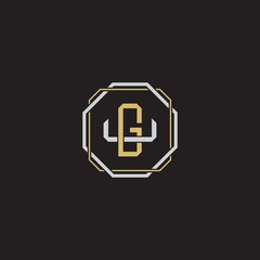 Initial letter overlapping interlock logo monogram line art style