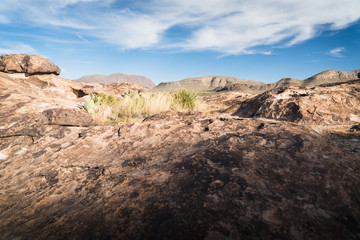 Fototapeta na wymiar Landscape at Hueco Tanks in El Paso, Texas. 