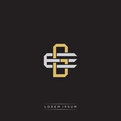 Obraz premium Initial letter overlapping interlock logo monogram line art style