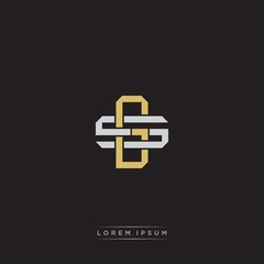 Obraz premium Initial letter overlapping interlock logo monogram line art style